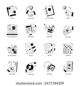 Paquete de Iconos de Doodle Contable 

