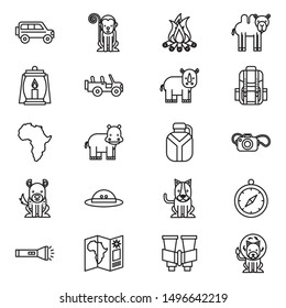 bundle of african safari icons vector illustration design