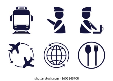 bundle of airport set icons vector illustration design
