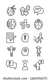 bundle of alzheimer set icons vector illustration design