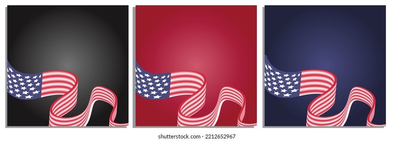 bundle american flag greeting card design, is a greeting card design that is packaged in a bundle, for covers, social media posts, prints, etc.