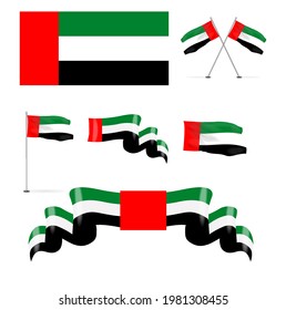 Conjunto de emiratos árabes imagen vectorial de la bandera nacional