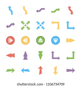 
Bundle of Arrows Colored Vector Icons
