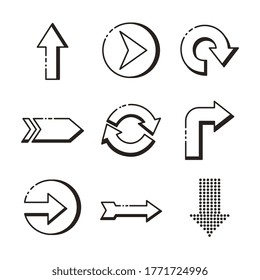bundle of arrows set icons vector illustration design