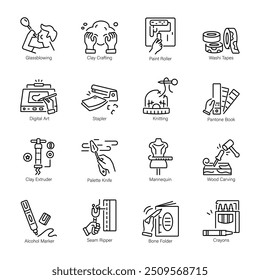 Paquete de iconos de estilo de línea de ilustraciones

