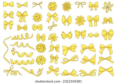 Bundle of assorted gold ribbon styles perfect for use as decoration and sticker