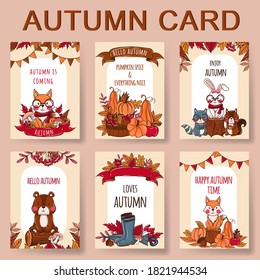 bundle autumn greeting card, autumn card