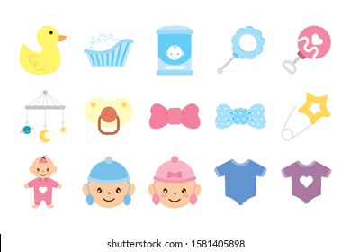 bundle of baby set icons vector illustration design