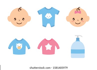 bundle of baby set icons vector illustration design