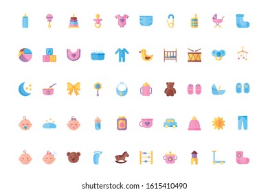 bundle of baby set icons vector illustration design