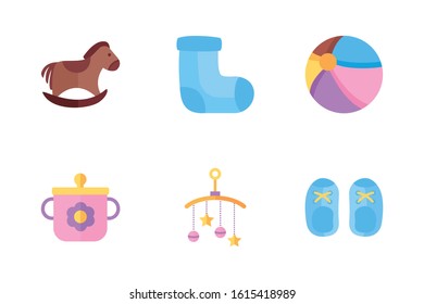 bundle of baby set icons vector illustration design