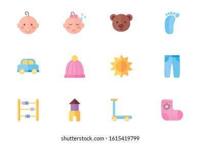 bundle of baby set icons vector illustration design