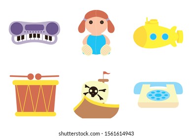 bundle of baby toys set icons vector illustration design