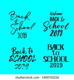 Bundle of Back to School inscriptions cursive font. Set of written phrases elements isolated on white background. Vector illustration