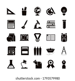 bundle of back to school supplies vector illustration design