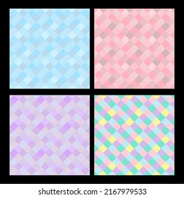 Bundle Background Seamless Pattern Squares Pastel Tones