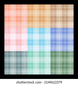 Bundle Background Seamless Plaid Pattern Yellow Pink Blue Green Purple Orange Brown