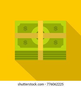 Bundle banknote icon. Flat illustration of bundle banknote vector icon for web