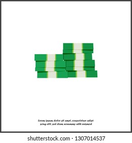 Bundle of banknotes - vector illustration Symbol of money, savings, investmentson white isolated background. Layers grouped for easy editing illustration. For your design.