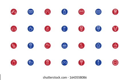 bundle of barber shop set block style icons vector illustration design