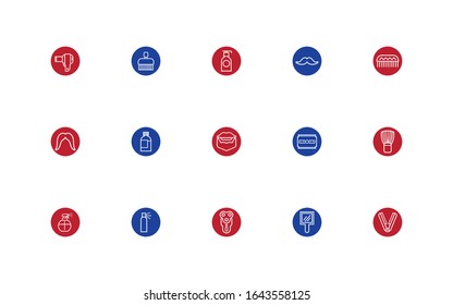 conjunto de iconos de estilo de bloque conjunto barbería ilustración vectorial