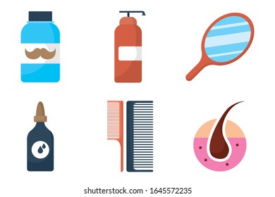bundle of barber shop set icons vector illustration design