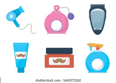 conjunto de iconos de conjunto de barbería ilustración vectorial diseño