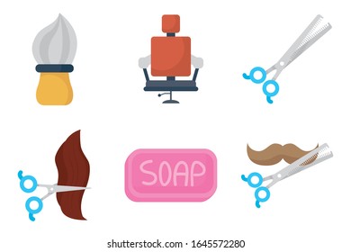 conjunto de iconos de conjunto de barbería ilustración vectorial diseño