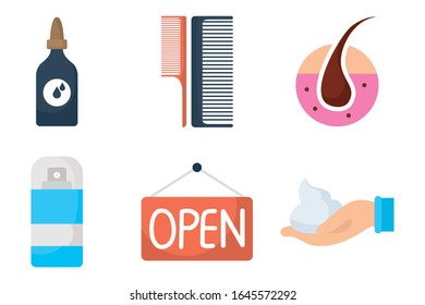 conjunto de iconos de conjunto de barbería ilustración vectorial diseño