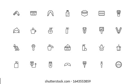 bundle of barber shop set line style icons vector illustration design