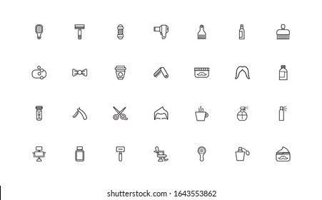 bundle of barber shop set line style icons vector illustration design