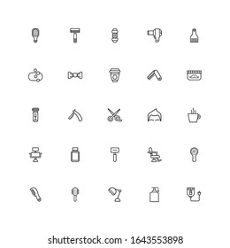 bundle of barber shop set line style icons vector illustration design