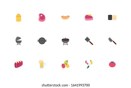 bundle of bbq set icons vector illustration design