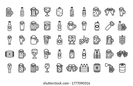 bundle of beer international day icons vector illustration design