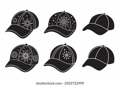 Bundle of black baseball cap 