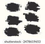 Bundle of black color paint brush stroke background