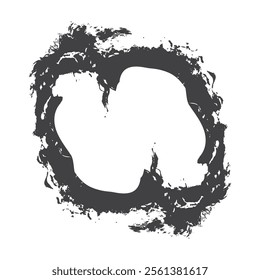 Bundle of black color paint brush stroke on white background.