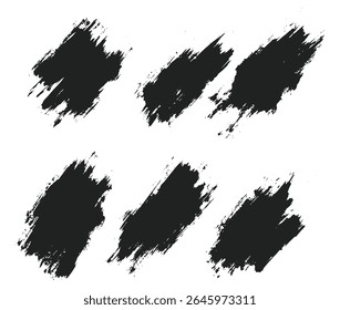 Bundle of black paint ink brush stroke background design