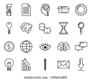 bundle of brain storming set icons vector illustration design
