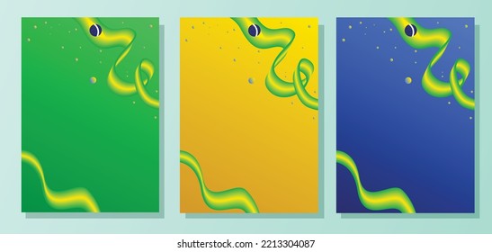 bundle brazil flag cover background a4 size design, for cover, magazine, poster, flayer, etc