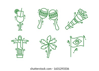 bundle of brazil set icons vector illustration design