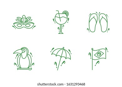 bundle of brazil set icons vector illustration design