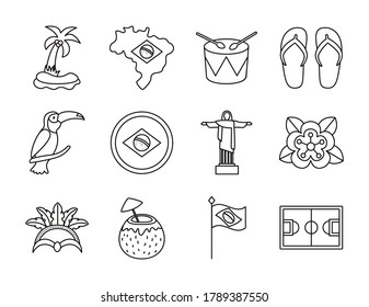 bundle of brazil set icons vector illustration design