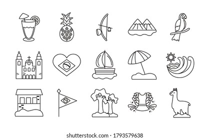 bundle of brazil set icons vector illustration design