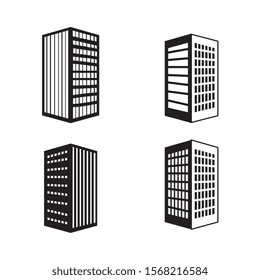 bundle buildings facade isometric icons vector illustration design