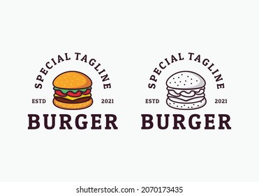 bundle burger restaurant logo premium vector