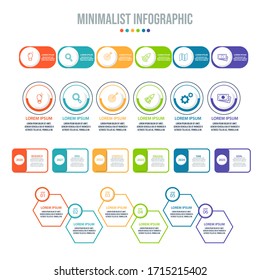 Bundle, Business data visualization. Process chart. Abstract elements of graph, diagram with steps, options, parts or processes. business template for presentation. Creative concept for infographic.
