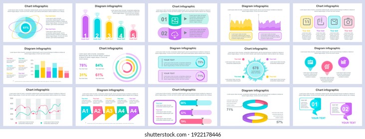 Bundle Business And Finance Infographics Presentation Slides Template. Different Charts, Diagrams, Workflow, Flowchart, Timeline, Schemes Design Template. Vector Info Graphic And Infographics Set.