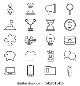 bundle of business monochrome set icons vector illustration design