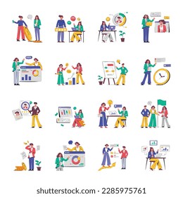 Bundle of Business Operations Flat Illustrations

